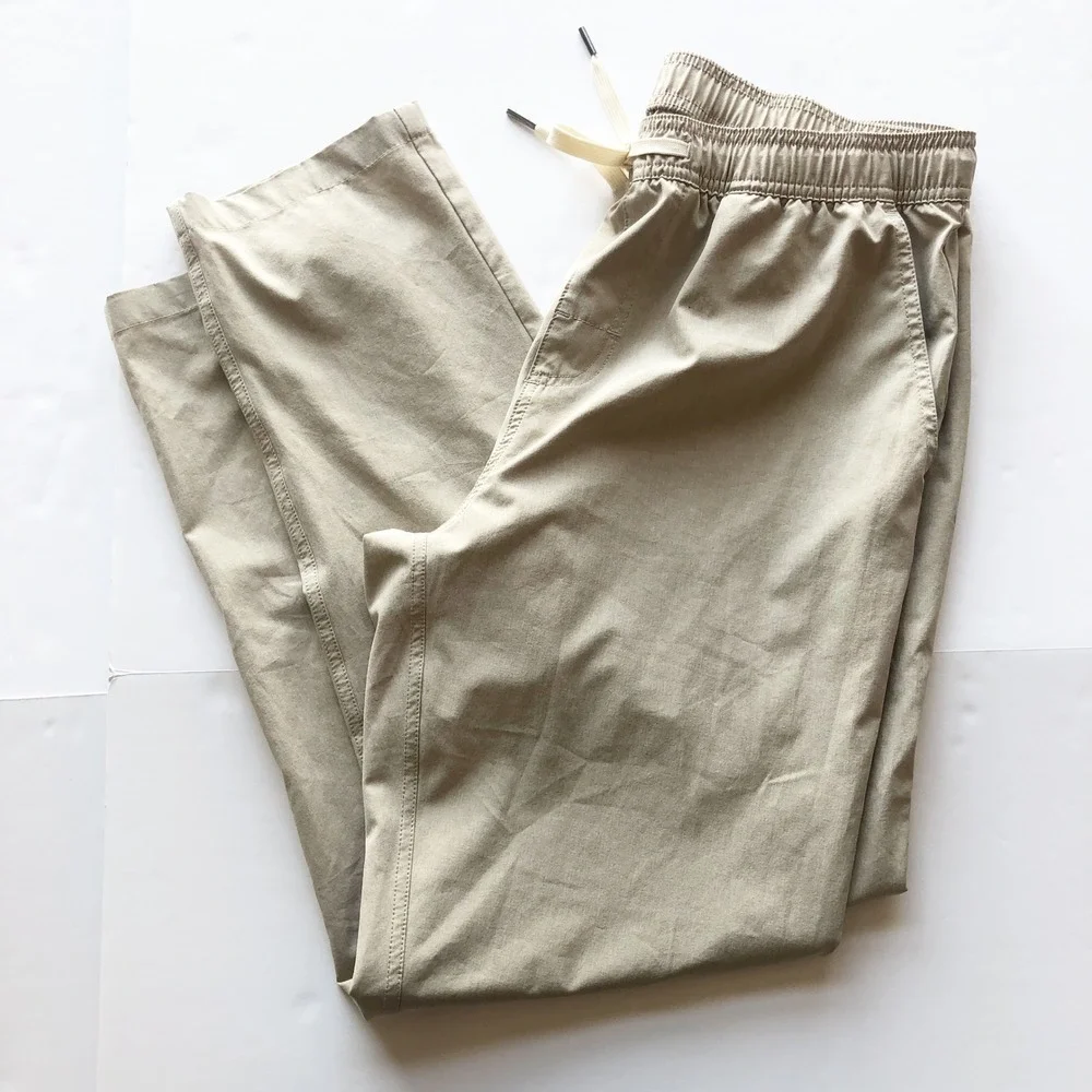 Fair Harbor Pants Mens Large One Pant Khaki Tan Stretch Straight Leg Chino